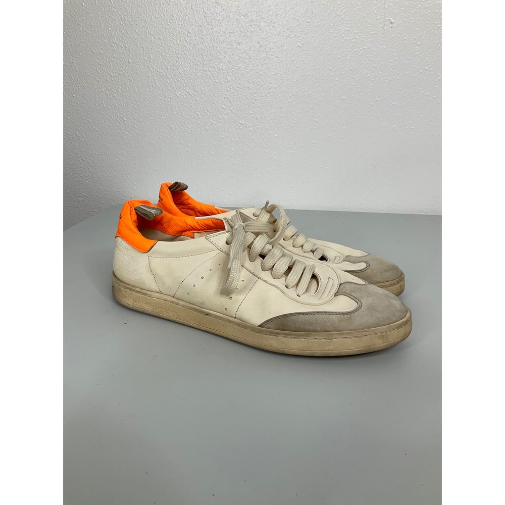 Officine Creative Laboratorio Leather Sneakers White Orange‎ Neon Mens 40 Italy